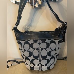 Coach Monogram Black and Gray Shoulder Bag